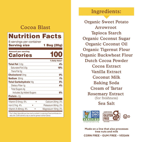 Mmms 8ct (Pack 4) Simple Mills Sweet Cocoa Blast Bite Sized Baked Sweet Snack Gluten Free Cookies