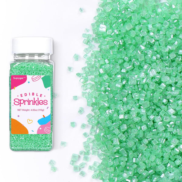 Green Sanding Sugar Sprinkles, 4.02oz Easter Green Edible Glitter Sprinkles for Cake