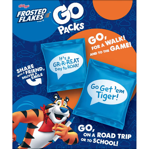 Packs 12oz (10 Kellogg's Frosted Flakes Go Cereal, Kids Snacks, Lunch Snacks, Original, Box Pouches)