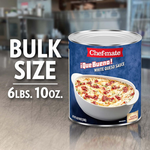 Chef-mate Que Bueno White Queso and Nacho Cheese Sauce, 6 lb 10 oz Bulk Can
