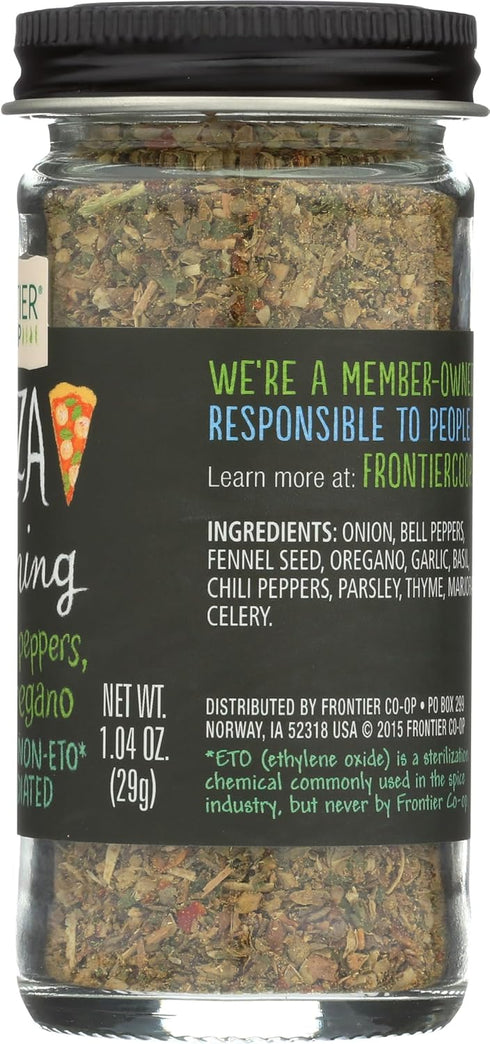 1.04-Ounce Frontier Co-op Pizza Seasoning, Jar, Featuring Bell Pepper, Fennel Seed & Oregano, Great on Pasta and Salads
