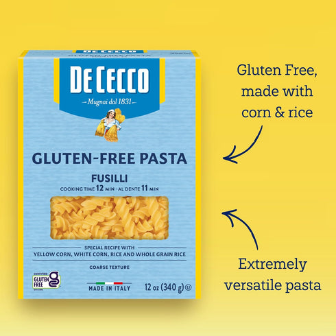 12 (Pack 6) De Cecco Fusilli Gluten Free, Ounces