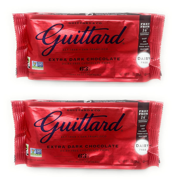 Guittard Baking Chips Morsels 10oz - 2 bags (Extra Dark Chocolate Dairy Free