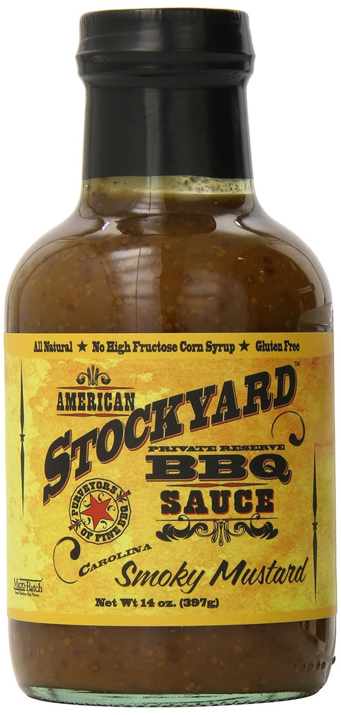 American Stockyard - Organic Smoky Mustard BBQ Sauce - Made in USA - 14oz