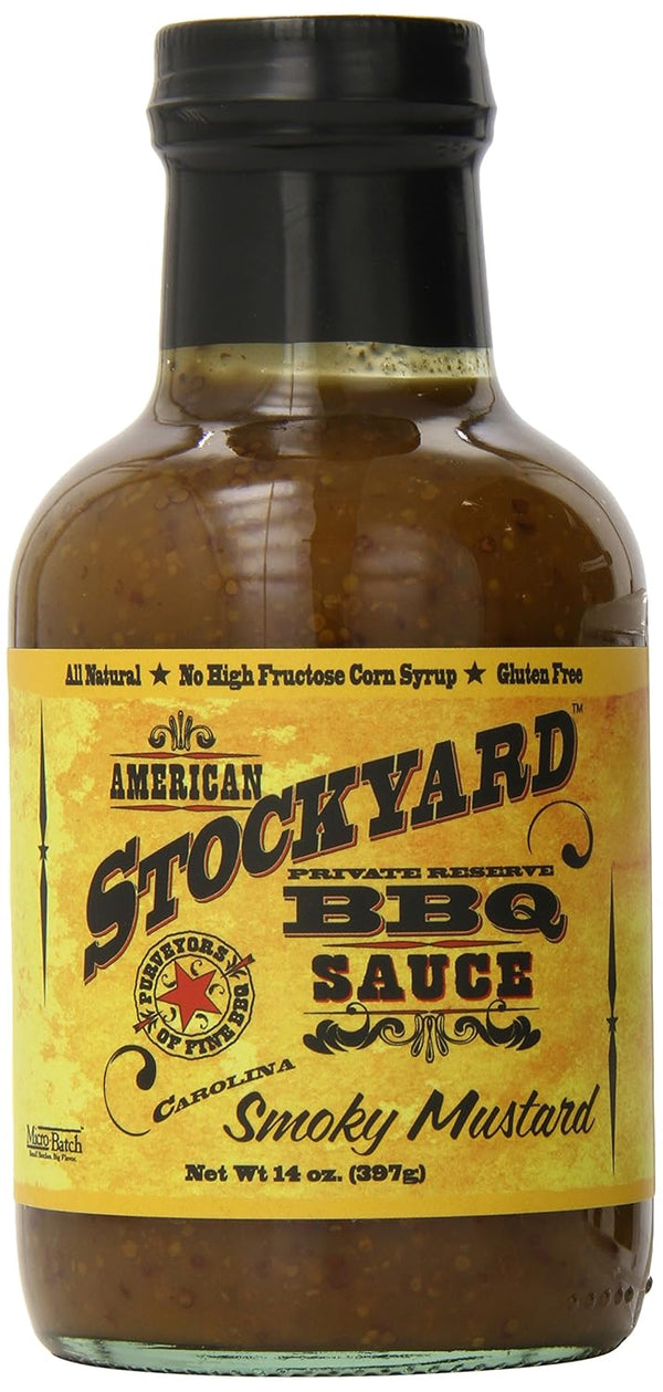 American Stockyard - Organic Smoky Mustard BBQ Sauce - Made in USA - 14oz
