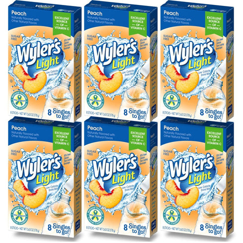 Wyler's Light Singles To Go Drink Mix, Peach, 6 pack (48 Drink