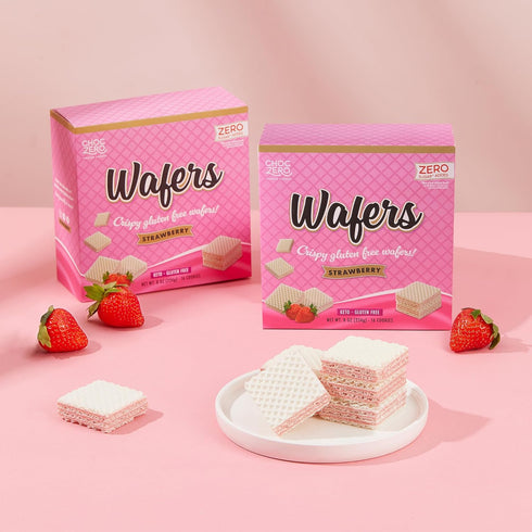 8 oz ChocZero Strawberry Wafer Cookies Sugar Free, Keto Friendly, Low Carb Cookies with No Sugar Alcohols, Gluten Free