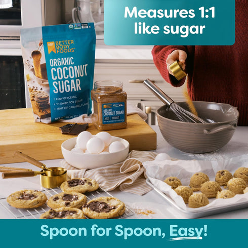 3.5 lbs, 56 BetterBody Foods Organic Coconut Sugar, Gluten-Free, Non-GMO, Low Glycemic Sugar Substitute, ounces