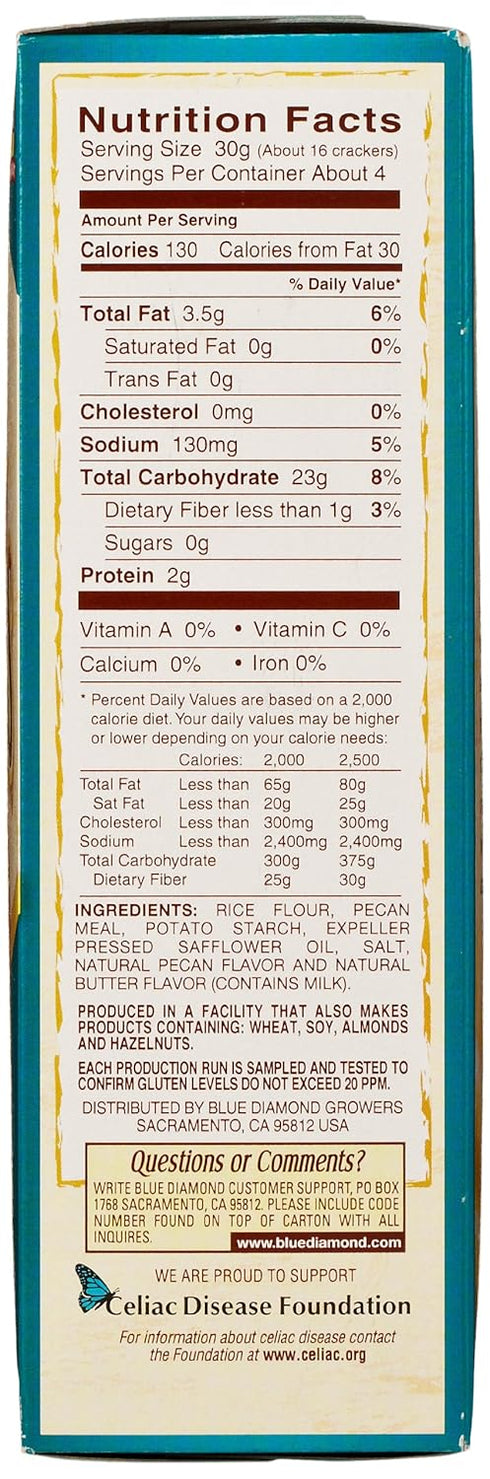 4.25 oz Blue Diamond Almonds, Pecan Thins Gluten Free Cracker Crisps perfect for Snacking