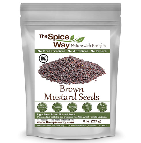 The Spice Way Brown Mustard Seeds, Whole Seeds, 8 oz