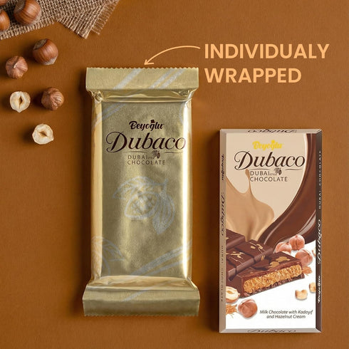 7.05 Oz (Pack 1), Beyoglu Dubaco Dubai Chocolate Bar Hazelnut of Luxury & Premium Dubai Milk Chocolate Bar Filled