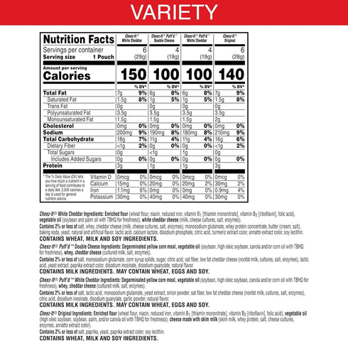 Pack, 17.72oz (20 Cheez-It Cheese Crackers, Baked Snack Crackers, Office and Kids Snacks, Variety Box Pouches)
