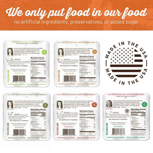 Wild Zora Meat & Veggie Bars, Variety 5-Pack, Natural Jerky Snacks, Healthy Paleo, Gluten Free