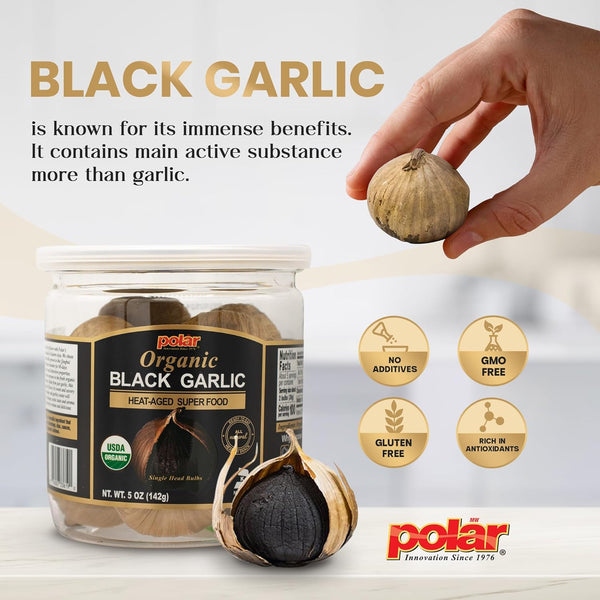 MW Polar USDA Organic Black Garlic 5 oz (Pack of 1), Whole