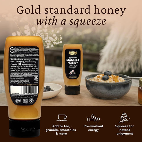10+ 263+) Immune 12.5 oz (355g) Comvita Manuka Honey UMF (MGO - Raw Manuka Honey New Zealand, Pure Unpasteurized Honey