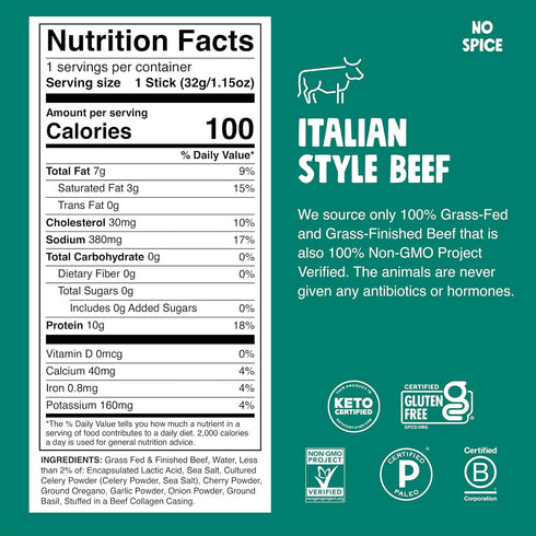 Whole30 90 1.15 Oz 10 Pack CHOMPS Grass Fed Beef Jerky Meat Snack Sticks, AIP Diet Compliant, Keto, Paleo, Approved