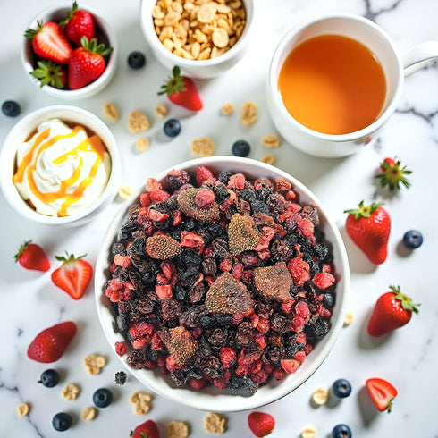 1 SweetGourmet Premium Dried Mixed Berries | Cherries, Cranberries, Blueberries, Strawberries | NON GMO | No Sulfur
