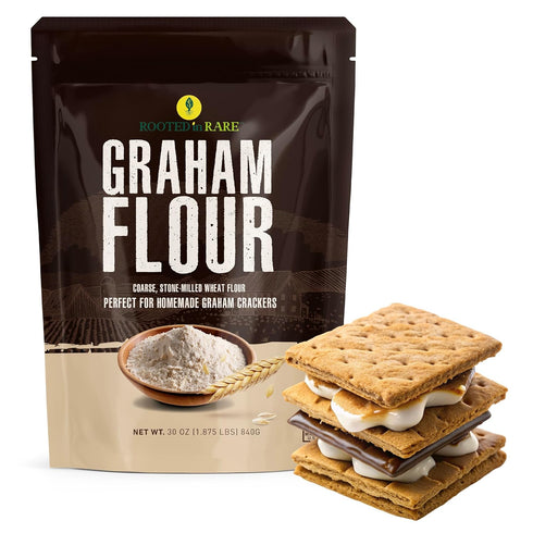 Rooted In Rare Graham Flour For Baking - 30 Ounce Bag - Product of USA