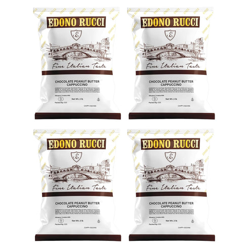 Edono Rucci Chocolate Peanut Butter Cappuccino Mix Rich, Creamy & Nutty, 4
