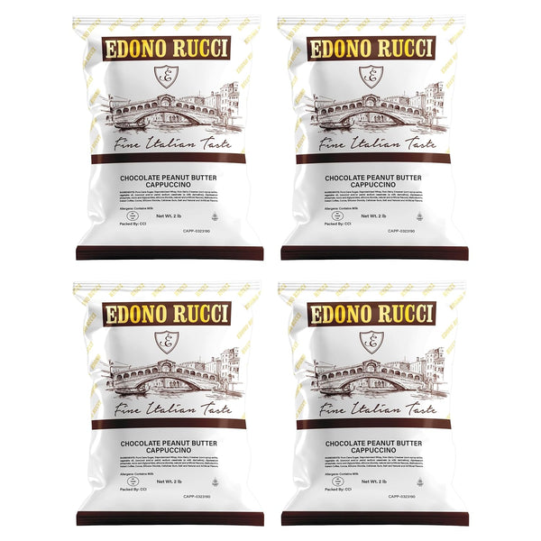 Edono Rucci Chocolate Peanut Butter Cappuccino Mix Rich, Creamy & Nutty, 4