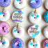 Set 60 of Edible Unicorn Icing Flowers - Lavender & Pink Sprinkles