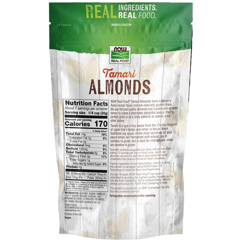 7-Ounce (Packaging NOW Foods, Tamari Almonds, Flavor Sensations, Savory Asian Tamari Flavor, Gluten-Free and Certified