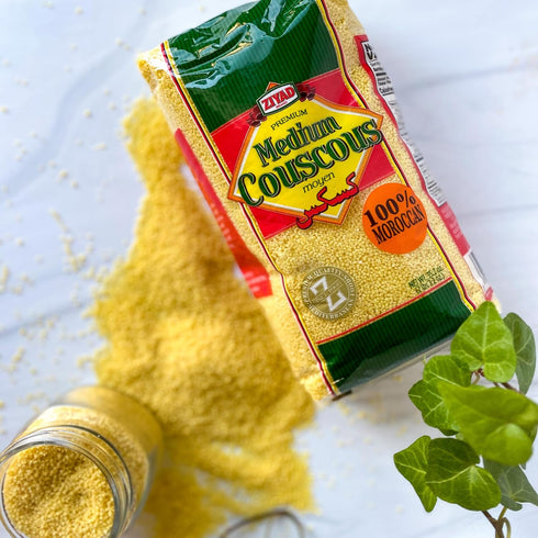 100% 35.2oz (2.2lb) Ziyad Premium Medium Couscous (Moyen) | Moroccan | No Additives, No Preservatives | Light, Fluffy