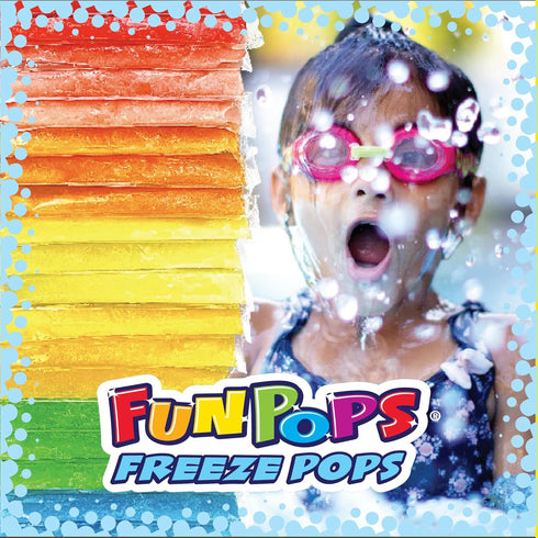 Pack, 2 oz, 48 Count FunPops Freeze Pops, Refreshing Fat Free Popsicles, Variety Box
