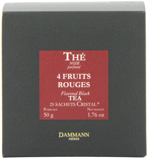Dammann Frres Four Red Fruit Tea Cristal Teabags (Pack of 2, Total 50 Teabags)