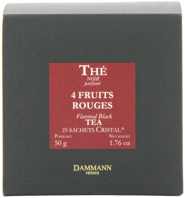 Dammann Frres Four Red Fruit Tea Cristal Teabags (Pack of 2, Total 50 Teabags)