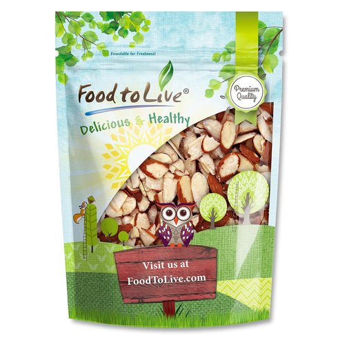 Food to Live Dry Roasted Natural Sliced Almonds with Himalayan Salt, 12