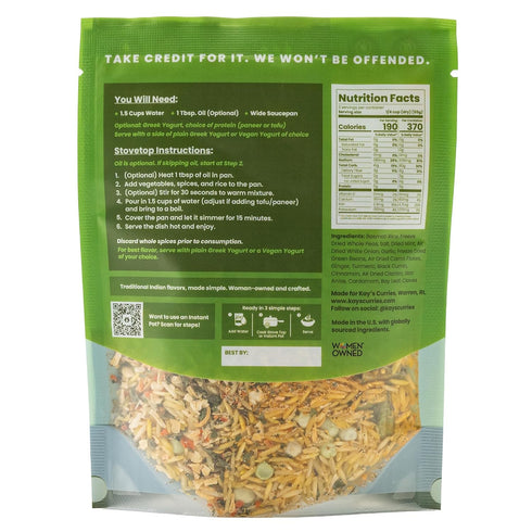 2 Kays Curries Vegetable Biryani Meal Kit with Premium Basmati Rice and Authentic Indian Spice Blend, Vegan