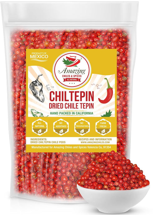 Dried Chiltepin Peppers (Chile Tepin) 4oz Bag - Great For Use with