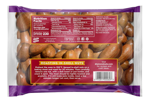 16.0 oz Diamond of California In-Shell Extra-Large Pecans, Bag