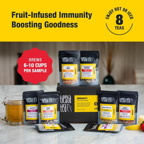 Set, 8 Tiesta Tea - Herbal & Rooibos Tea Sampler Dry Flight Loose Leaf, No Caffeine Blend, Makes Hot & Iced, Assorted