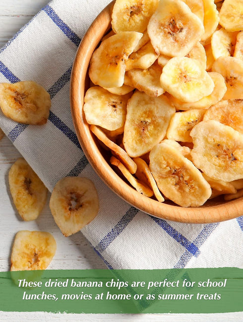 Packed (3 LBS) NUTS U.S. - Banana Chips | Dried and Sweetened | All Natural | Vegetarian |Non GMO and Gluten Free |