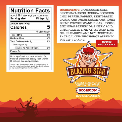 Set (2 Pack) Blazing Star Blazing Bundle Spicy BBQ Rub with Reaper Rub and Scorpion Rub Sweet Heat Seasonings for Ribs
