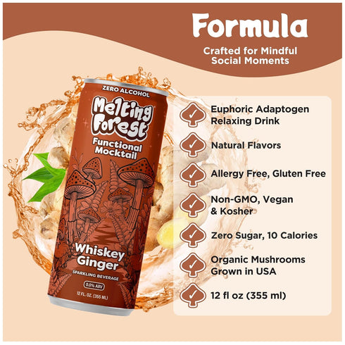 4 10 (16 Pack) Melting Forest Functional Mocktail - Variety Flavors - Alcohol-Free, Euphoric Adaptogen Drink