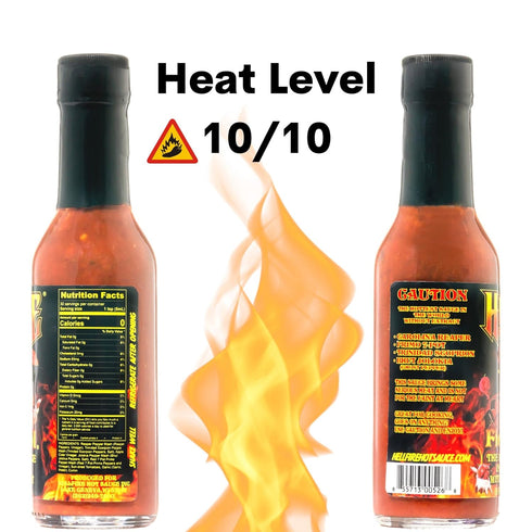 5 oz. Hellfire Hot Sauce Fiery Fool - Extreme Hot Sauce without Extract, Featured on Hot Ones TV Show