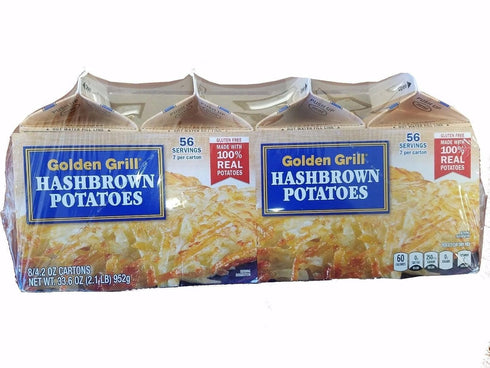 Golden Grill Potatoes(56 8 count pack 4.2 oz(119g) Hashbrown total servings) Net Wt per carton, Gluten Free