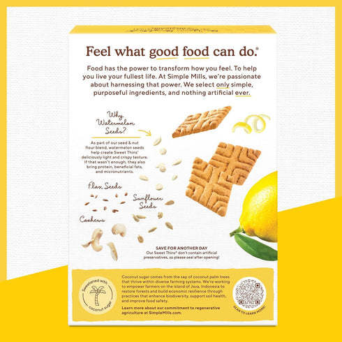 4.25 oz (Pack 1) Simple Mills Lemon Seed & Nut Flour Sweet Thins, Paleo Friendly & Delicious Sweet Thin Cookies, Good