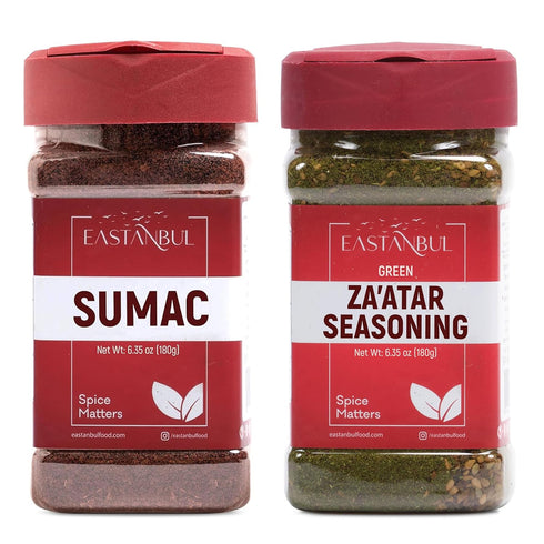 Sumac and Zaatar Set, Sumac Spice 6.4oz + Zaatar Spice 6.4oz, Twin