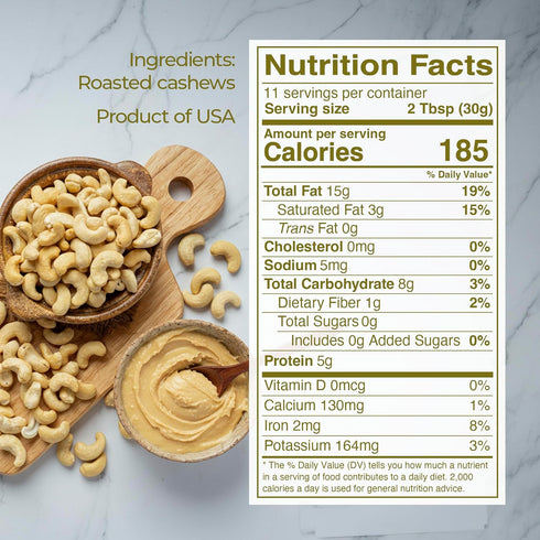 12 oz Kevala Cashew Butter - Spreadable Cream for Sandwiches Made with no Additives, Premium Natural Spread for Toast