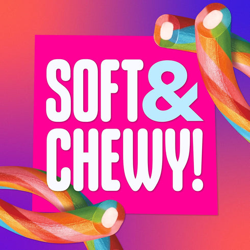 9 oz (Pack 3) SweeTARTS Ropes, Candy, Twisted Rainbow Punch, Soft and Chewy