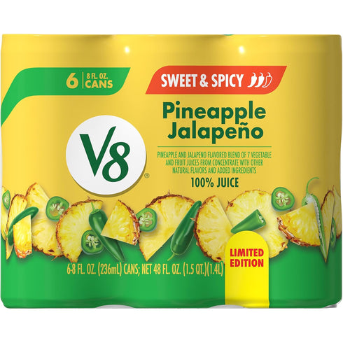 V8 Pineapple Jalapeno 100% Fruit and Vegetable Juice, 8 fl oz Can