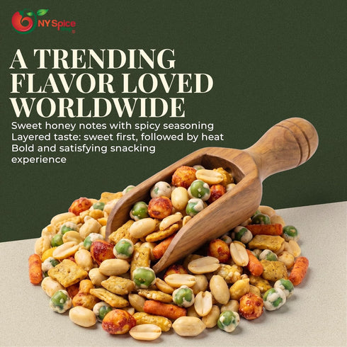 3 Packed NY Spice Shop Honey Trail Mix - Pound Sweet Roasted Nuts Dried Fruits - Crunchy Energy Snack Blend - Healthy