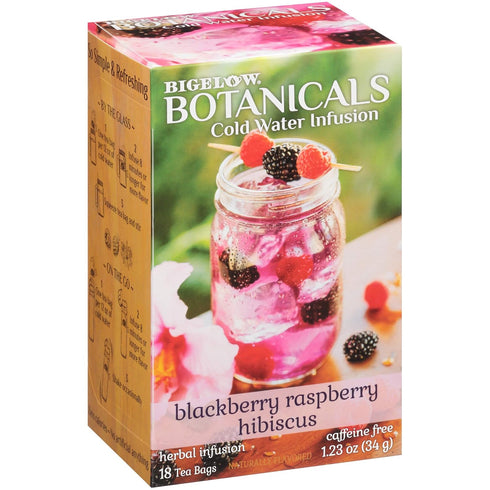 Bigelow Botanicals Cold Water Infusion Blackberry Raspberry Hibiscus Herbal Tea, Caffeine Free