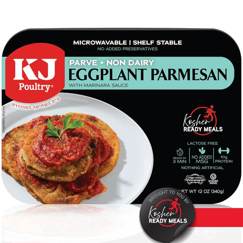 KJ Poultry Kosher Parve Ready Meals - Eggplant Parmesan, MRE Meals Ready