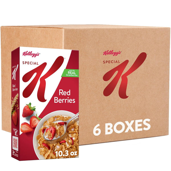 Kellogg's Special K Breakfast Cereal, Family Breakfast, Fiber Cereal, Red Berries (6
