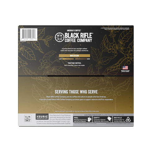 50 Count, 1.0 2.0 Black Rifle Coffee Company AK Espresso, Medium Roast K Cups - Single Serve K Cups Coffee Pods - Kcup